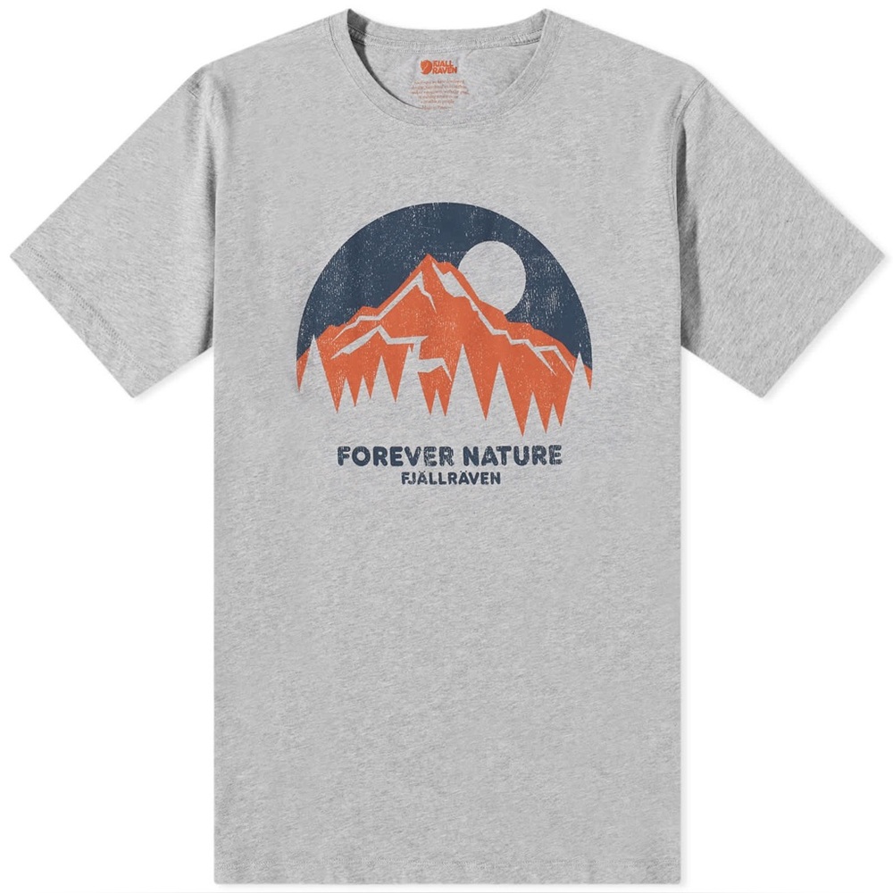 NWT Fjallraven Men's Forever Nature Graphic T-shirt in Grey Melange